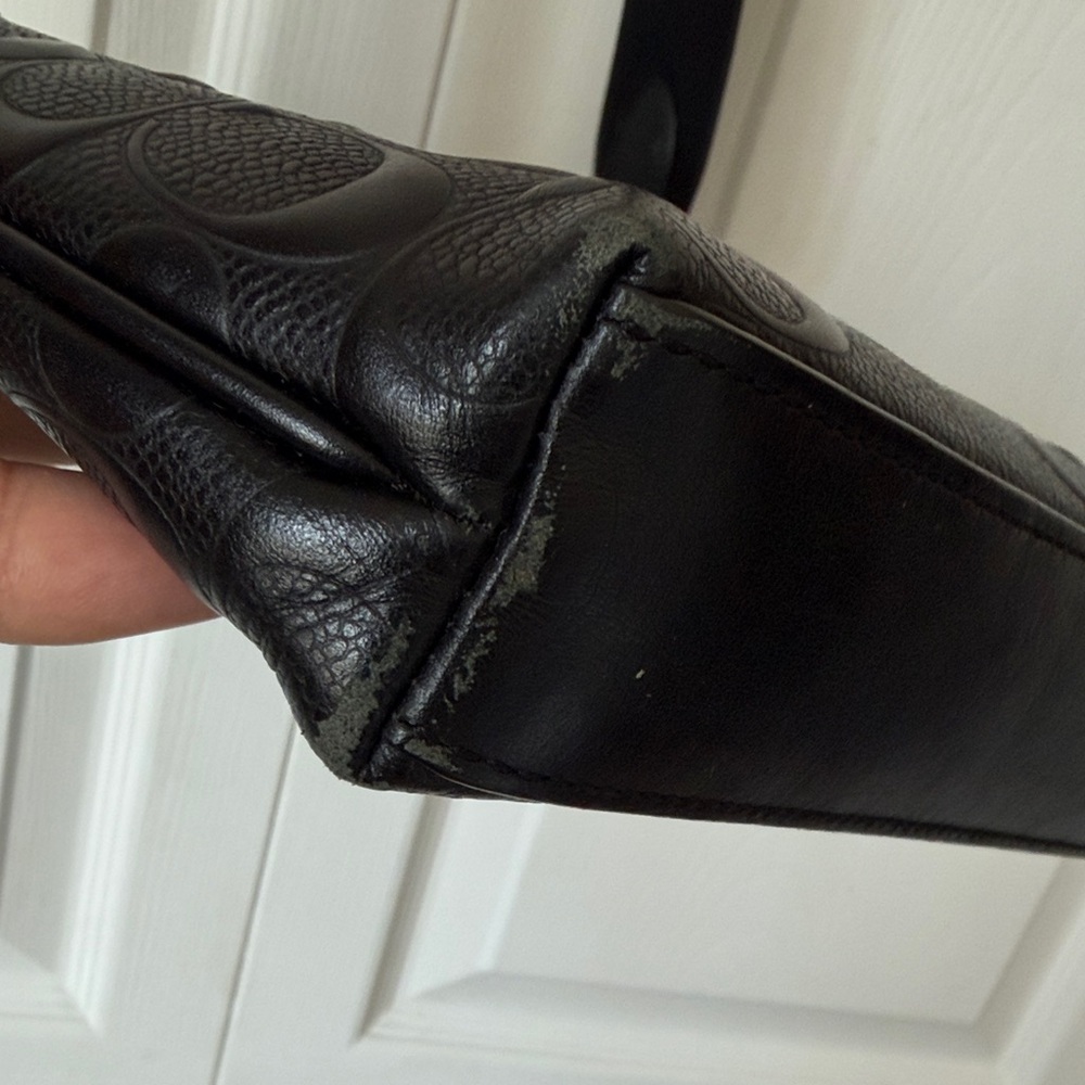 Coach Black Leather Messenger Crossbody Bag - Picture 2 of 3